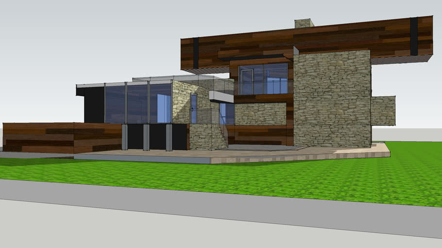 Современный Деревянный дом из бруса | 3D Warehouse