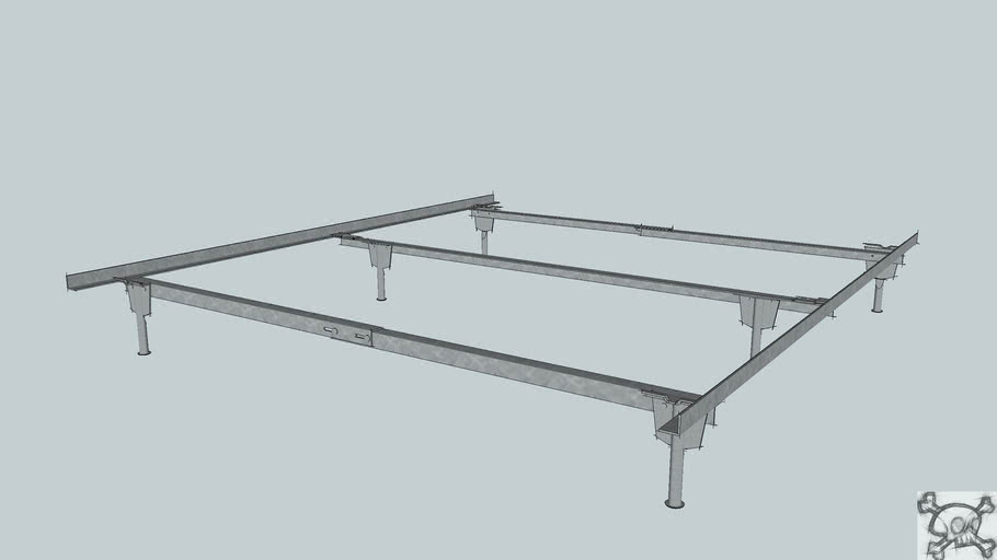 Queen Size Metal Bed Frame 3d Warehouse, California King Metal Bed Frame Dimensions