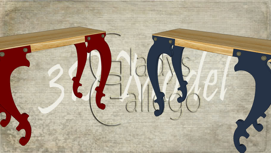 chic red & blue console table