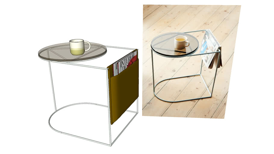Simple Side Table with Magazine Holder