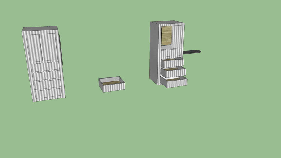 Mirror Dresser with Fold Down Ironing Board 3D Warehouse