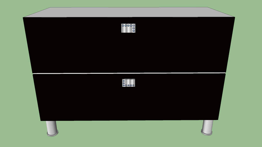 Gabinete Cristal com 02 Gavetões | 3D Warehouse