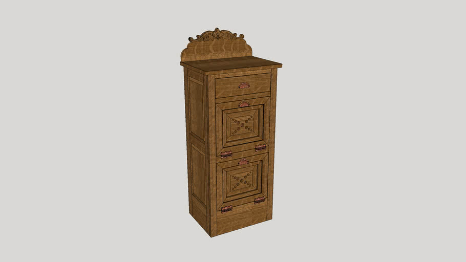 Antique Oak Barbers Cabinet 3d Warehouse