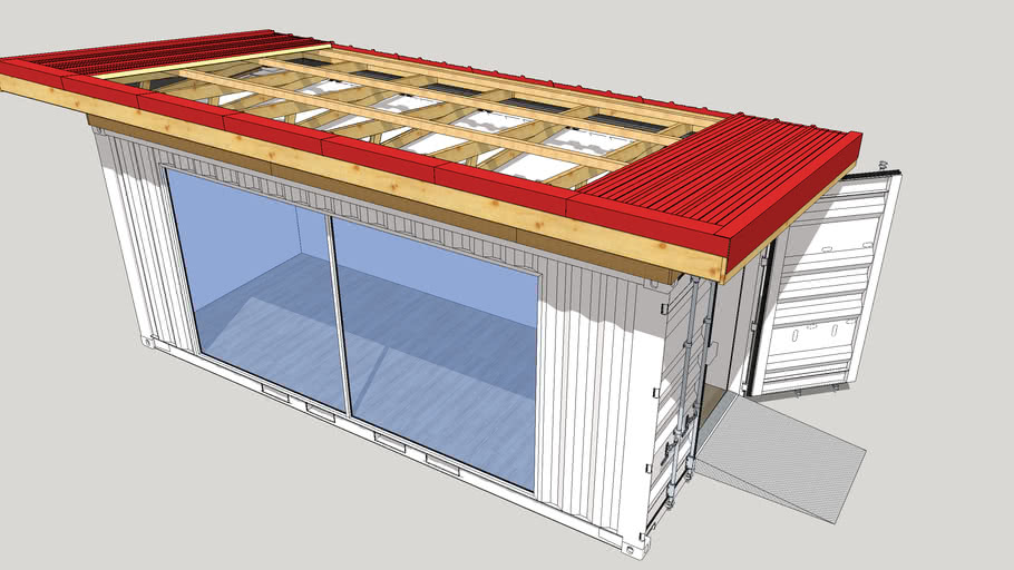 Shipping Container roof kit 20ft 3D Warehouse