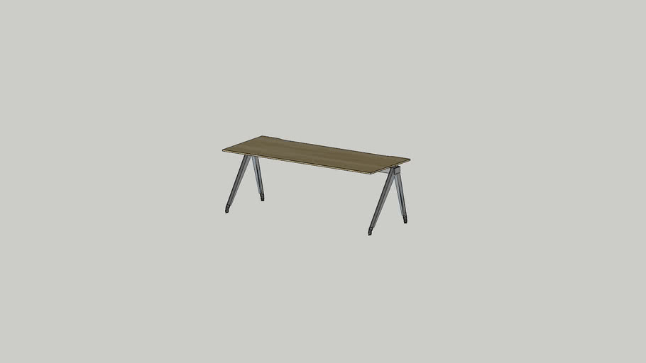 TECHO Arkus A working table 2000x800 cutout | 3D Warehouse