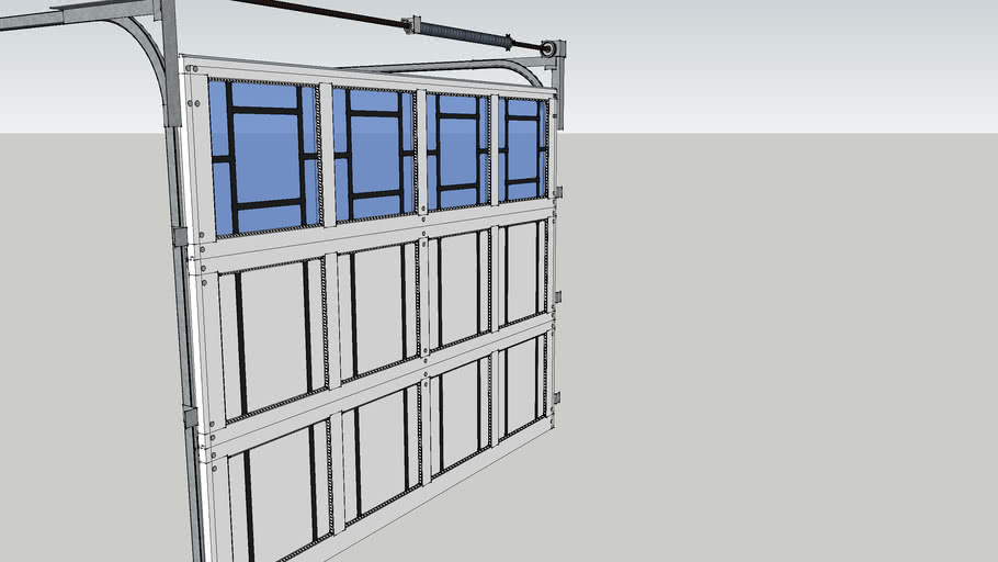 3 Section 9 X 7 Wood Garage Door 3d, Wooden Garage Door Sections