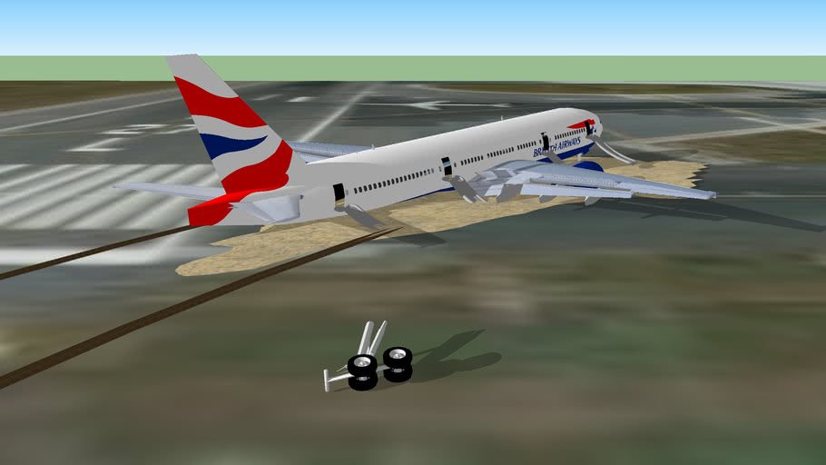 British Airways Flight 38 crash landed 3D Warehouse