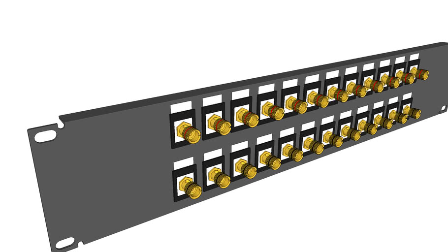 Panel, Binding Post, 2U, 24 Port 3D Warehouse