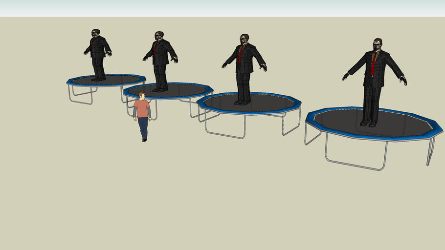 4 trampolines met 3D Warehouse
