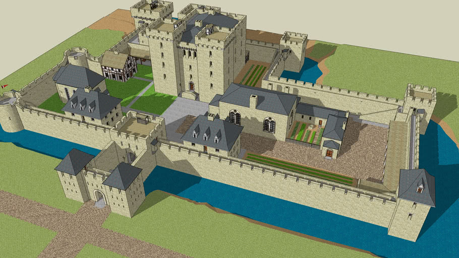 Castle With Rectangular Keep | 3D Warehouse