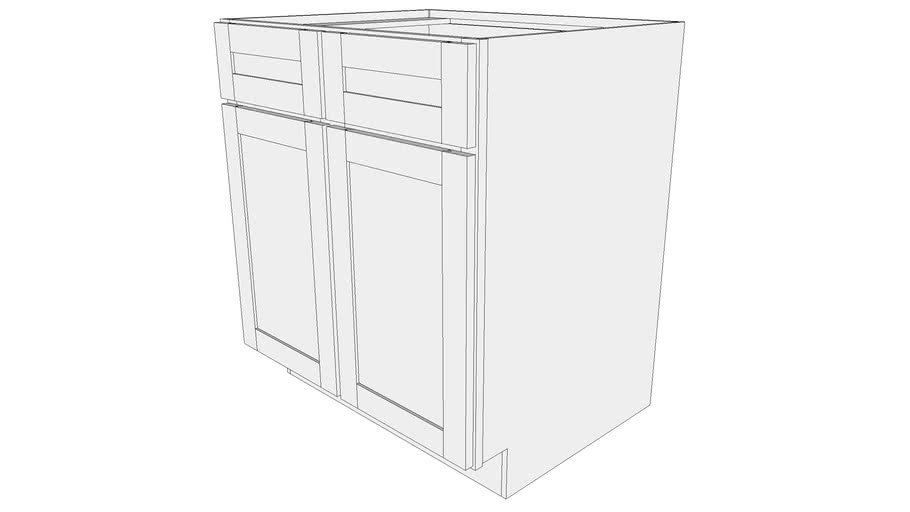 Bayside Base Cabinet B30 - Two Doors, Two Drawers