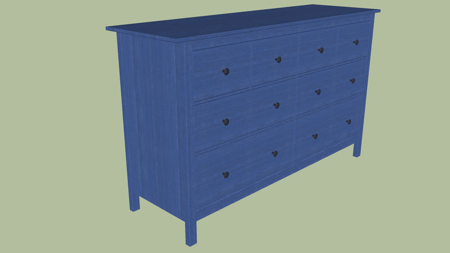 Hemnes Chest Of 8 Drawers 160x50x95 Cm In Blue Stain 3d Warehouse