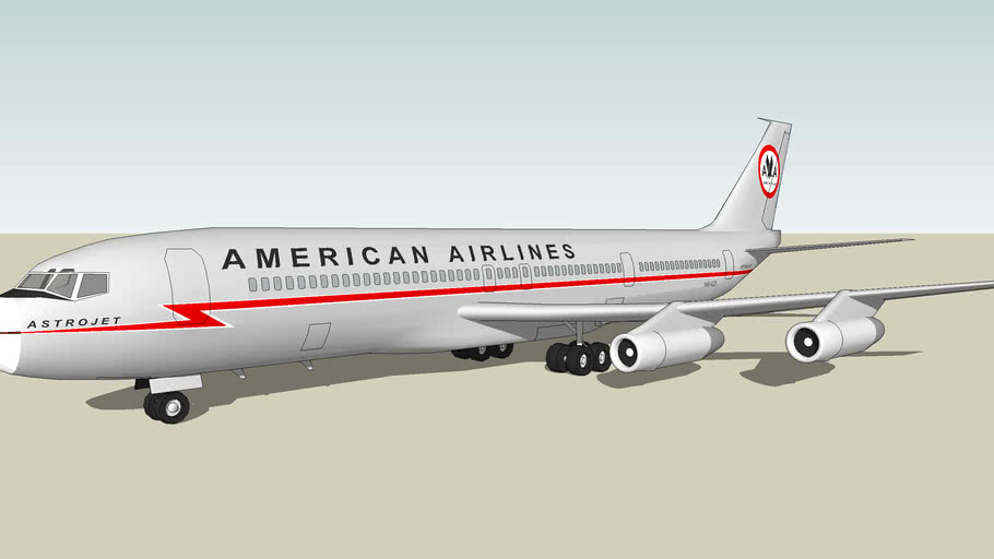 American Airlines Boeing 707 300c 3d Warehouse