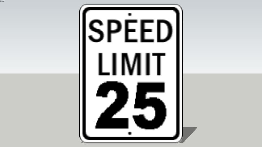 Speed Limit Sign - 25 mph