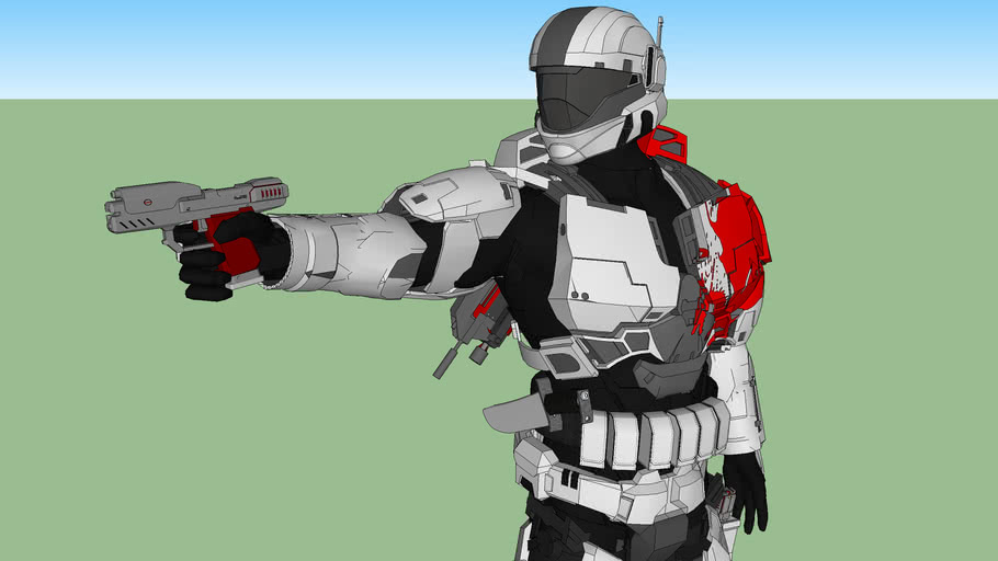 Halo Blood Dragon Armor Pose 3 3d Warehouse