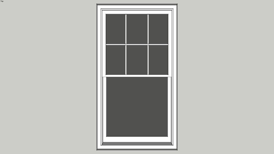 Doublehung window 35 in. x 63 in. with mullions.skp (27 kb) 3D Warehouse