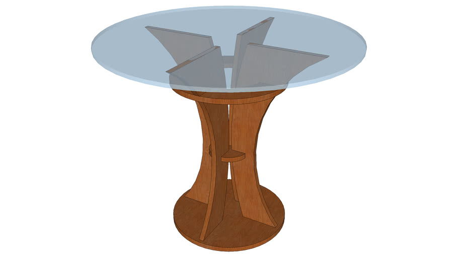 Dining Table With 36 Glass Top 3d Warehouse