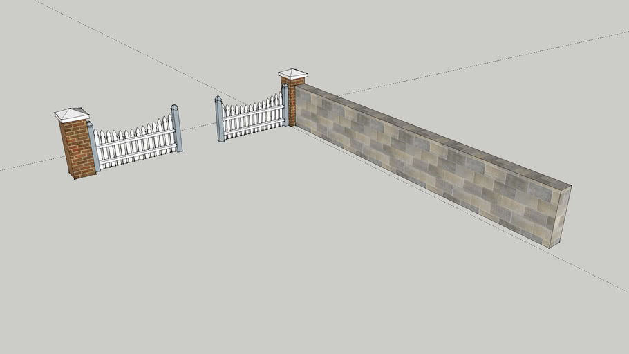 Picket Fence Between wall | 3D Warehouse