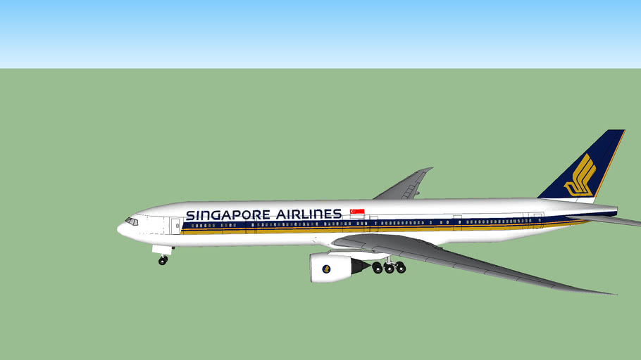 Singapore Airlines Boeing 777 300er With Vivid Cabin Interior 77w 3d Warehouse