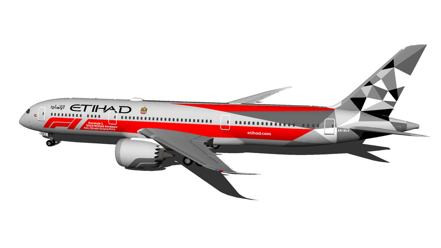Etihad Airways Boeing 787 9 Dreamliner A6 Blv Formula 1 Special Livery 2019 Wi Fi Dome 3d Warehouse