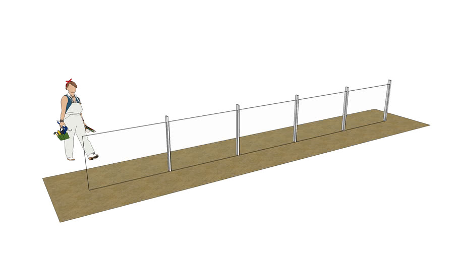 Glass Railing with Baluster_Dynamic Component 3D Warehouse