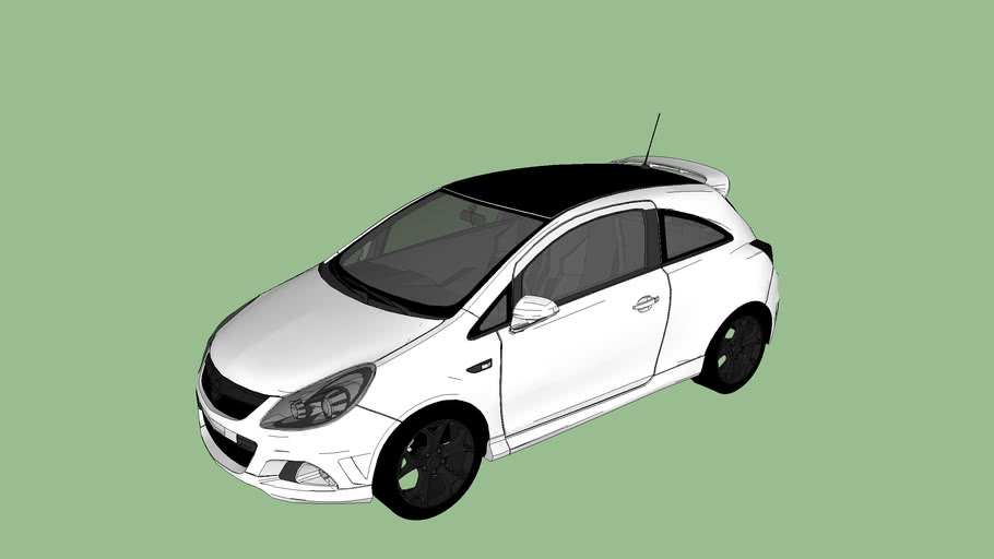 Opel Corsa Opc Black And White Custom 3d Warehouse