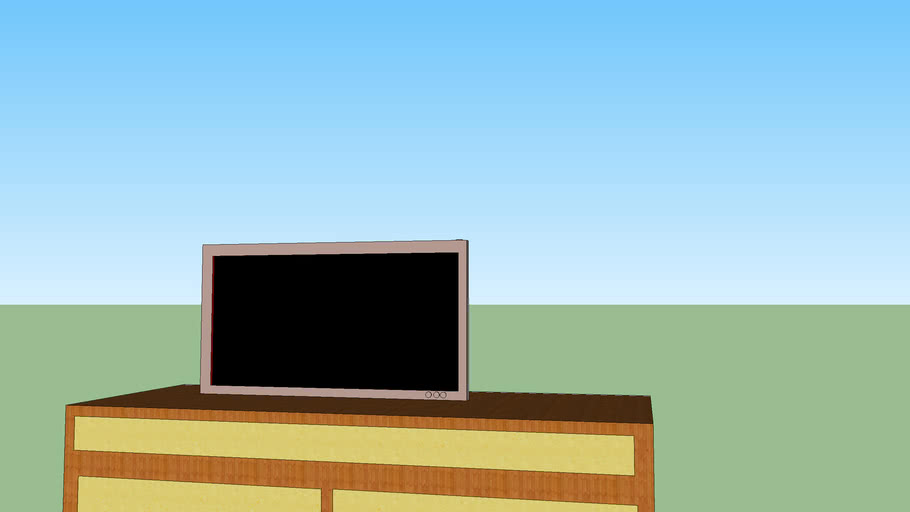 LCD TV with Wooden table