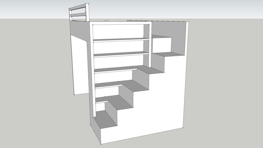 loft bed with bookcase stairs