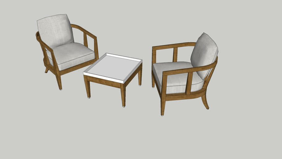 Coffee table & armchair 3D Warehouse