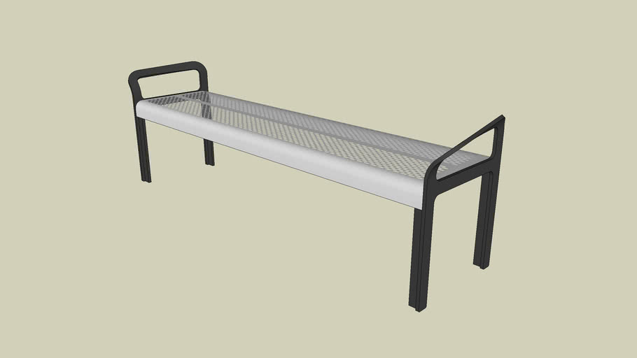 Forms+Surfaces Ratio Bench, backless, seat with stainless steel finish