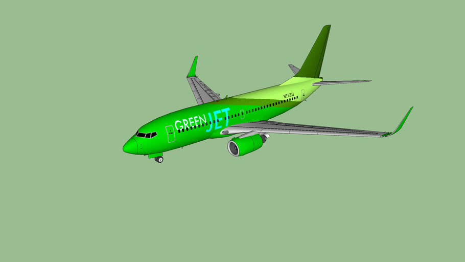 Green Jet 16 F Boeing 737 7gj 3d Warehouse