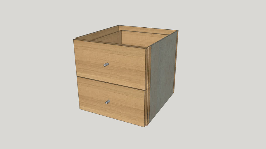 Ikea Kallax Insert With 2 Drawers Oak Effect 3d Warehouse