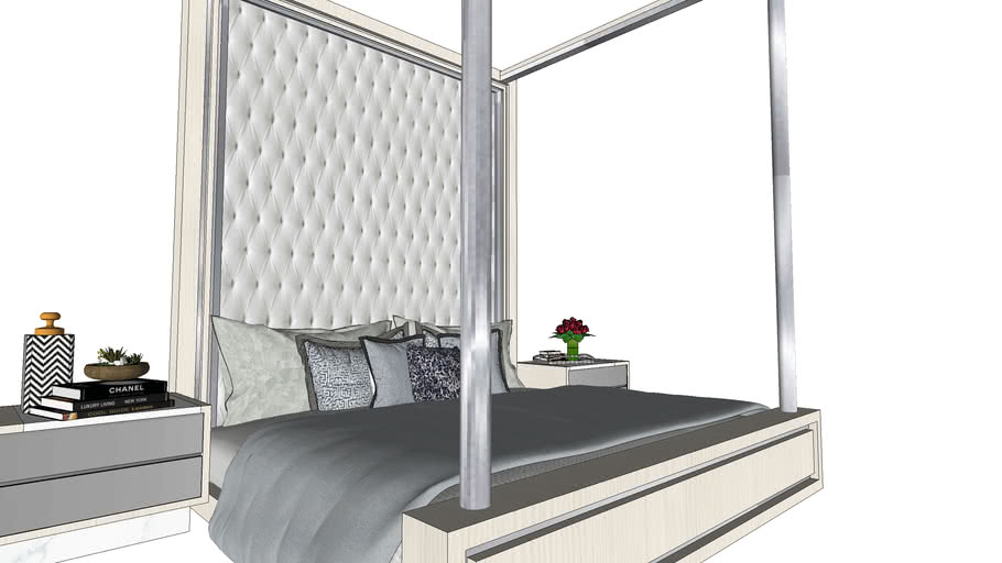 Modern Tester Bed 2 3d Warehouse, Tester Bed Frame
