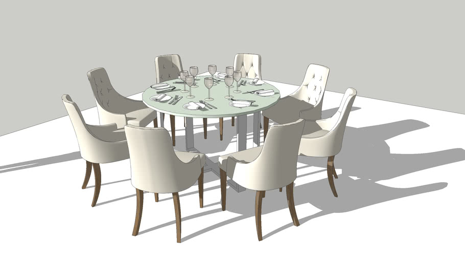 Dining Set 8pax 3d Warehouse