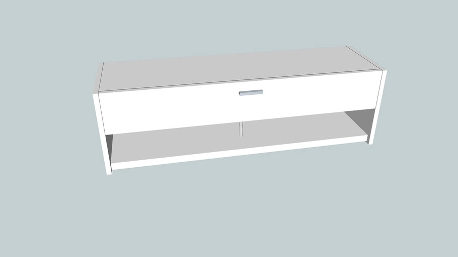 Media Cabinet In White Lacquer 3d Warehouse