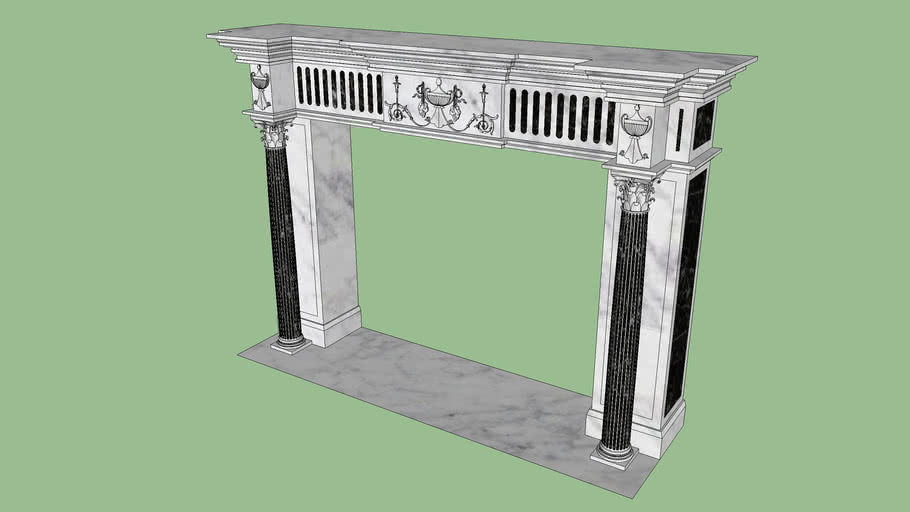 Marble Regency Fireplace Mantel 3d Warehouse