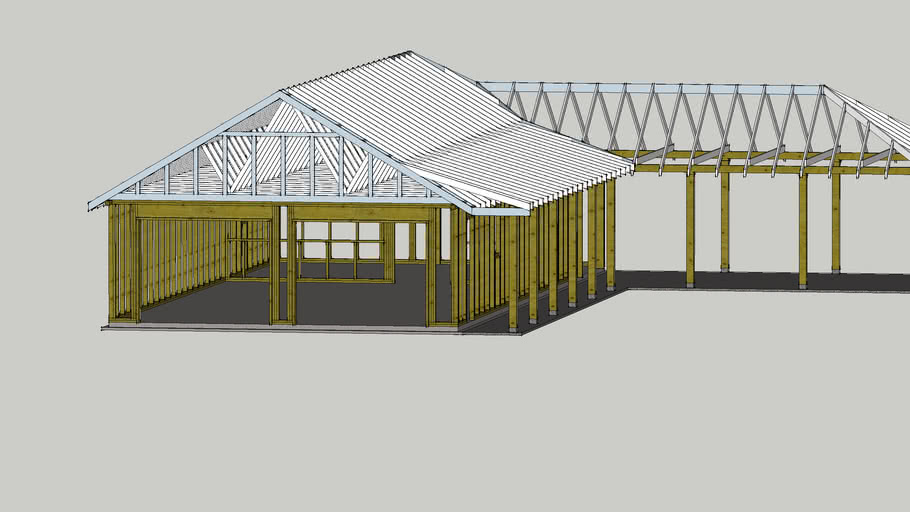 Garage Framing and Roof Structure | 3D Warehouse