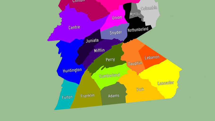 County Map of Central Pennsylvania 3D Warehouse