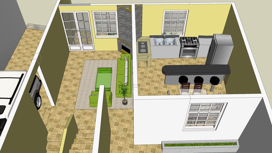 SALA, COCINA Y GARAGE | 3D Warehouse