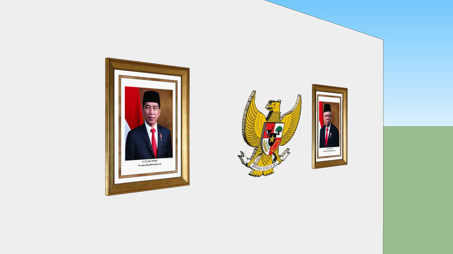 Pigura Presiden Jokowi - Wapres M Amin & Lambang Garuda 1 | 3D Warehouse