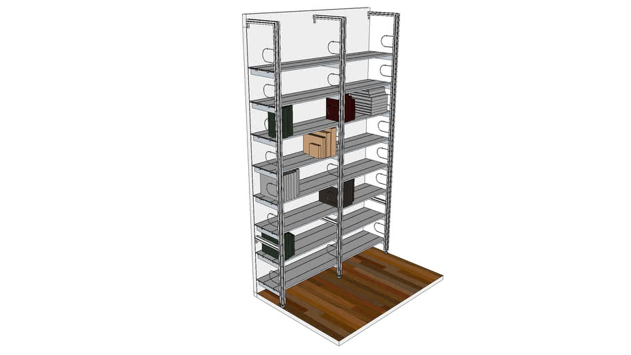 ISS Designs Modular Shelving Mitered Quad Pole With 14'D Aluminum