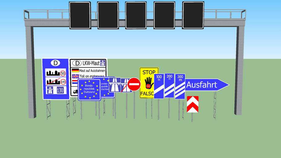 Duitse snelweg verkerkeersborden