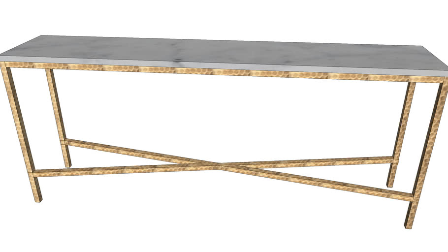 RH Brass Hammered Console Table 3D Warehouse