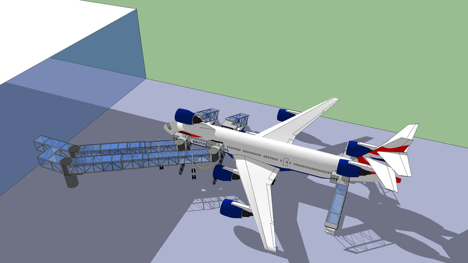 Boeing 777 400 At Airport 3d Warehouse