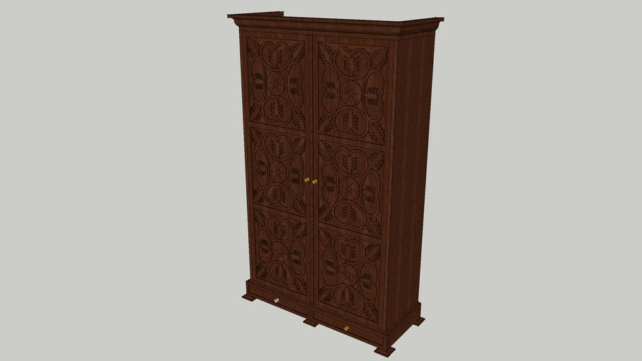 Tudor Style Armoire Or Wardrobe 3d Warehouse