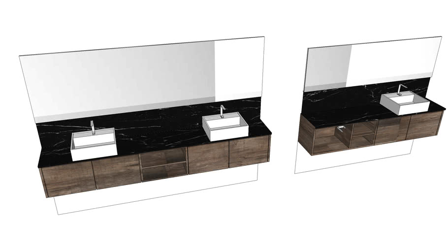 Wallmounted Bathroom Vanities 3D Warehouse