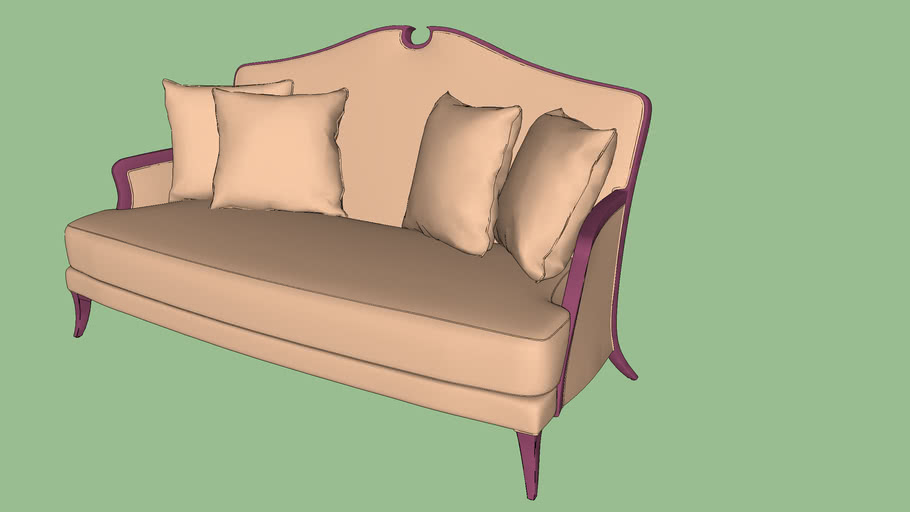sofa vintage low poly armchair