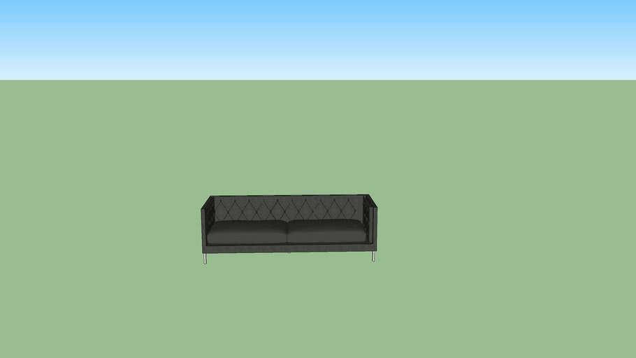 Savile Black Leather Tufted Sofa 3d, Savile Black Leather Tufted Sofa