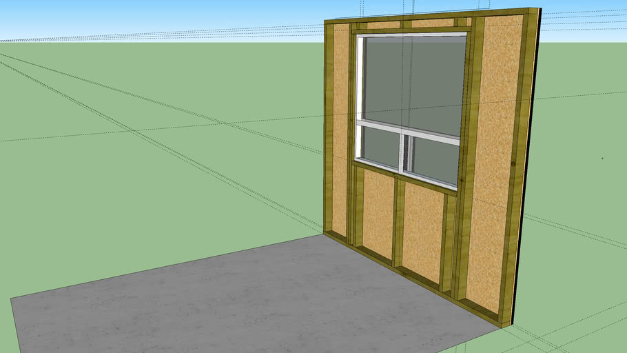 Framed window opening on non-load bearing wall | 3D Warehouse