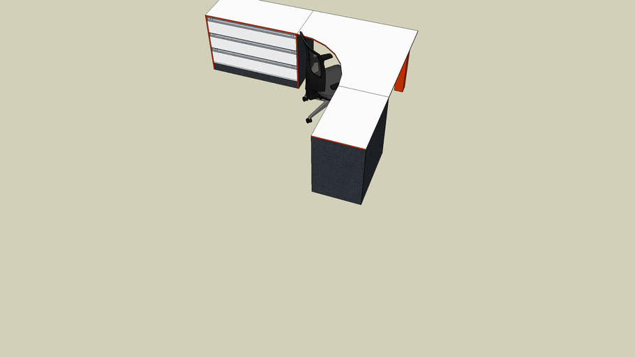 mesa de canto para escritorio com gaveteiro embutido